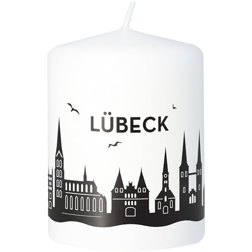 Goodtimes Stumpenkerze Lübeck Skyline (Weiß) von Goodtimes