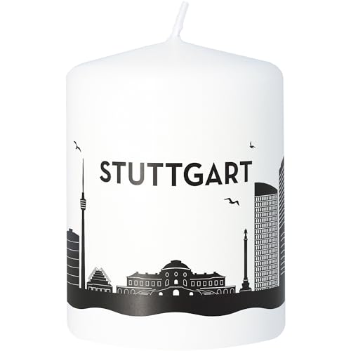Goodtimes Stumpenkerze Stuttgart Skyline (Weiß) von Goodtimes