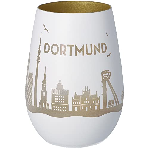 Goodtimes Windlicht Dortmund Skyline (Weiß & Gold) von Goodtimes