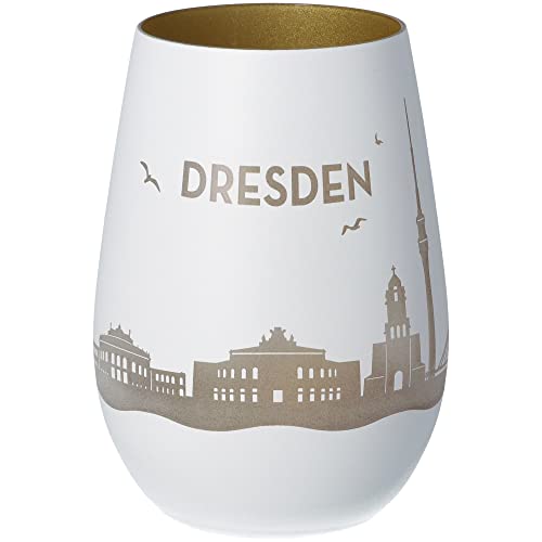 Goodtimes Windlicht Dresden Skyline (Weiß & Gold) von Goodtimes
