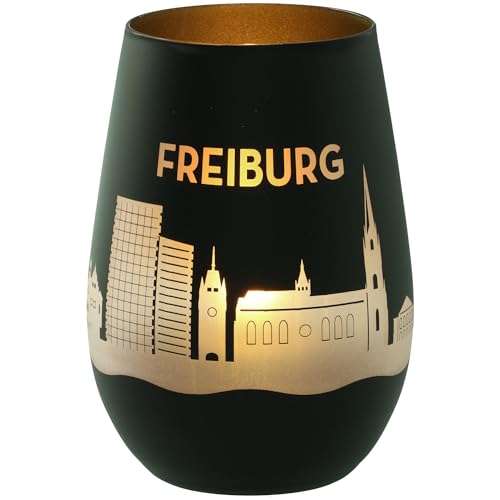 Goodtimes Windlicht Freiburg Skyline (Schwarz & Gold) von Goodtimes