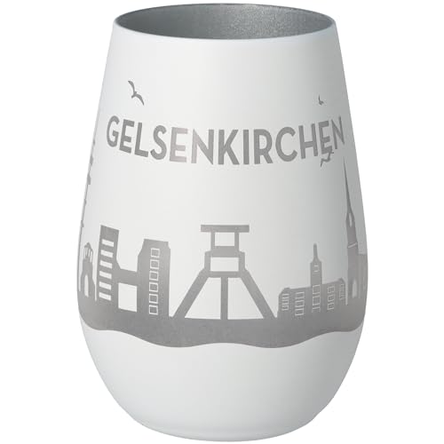 Goodtimes Windlicht Gelsenkirchen Skyline (Weiß & Silber) von Goodtimes