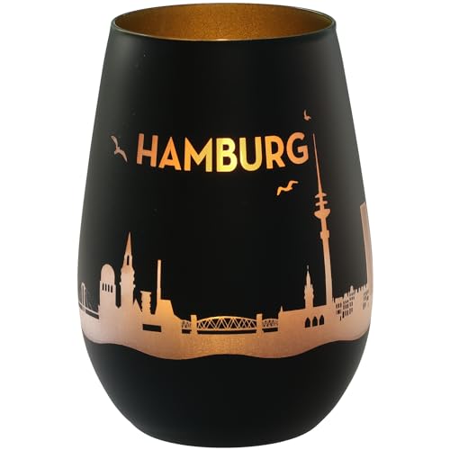 Goodtimes Windlicht Hamburg Skyline Schwarz & Gold von Goodtimes