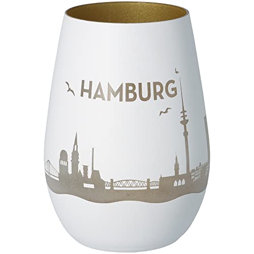 Goodtimes Windlicht Hamburg Skyline Weiß & Gold von Goodtimes