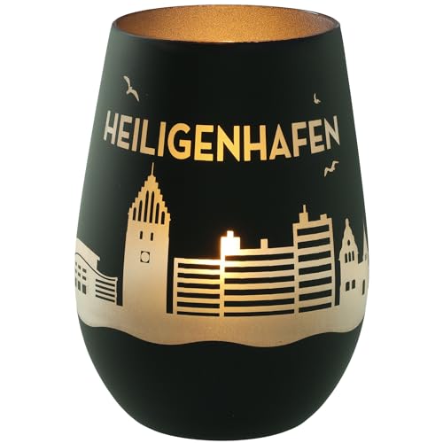 Goodtimes Windlicht Heiligenhafen Skyline (Schwarz & Silber) von Goodtimes