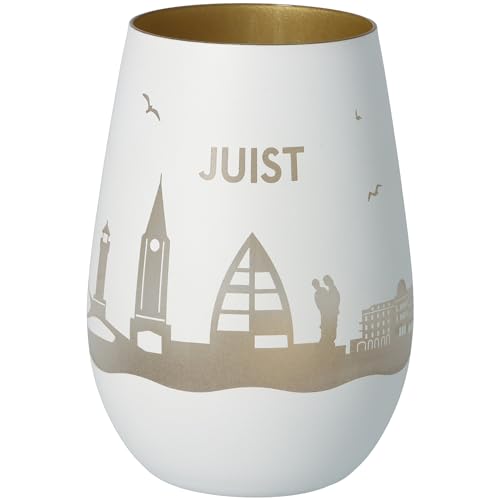 Goodtimes Windlicht Juist Skyline (Weiß & Gold) von Goodtimes
