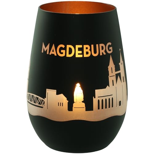 Goodtimes Windlicht Magdeburg Skyline (Schwarz & Bronze) von Goodtimes