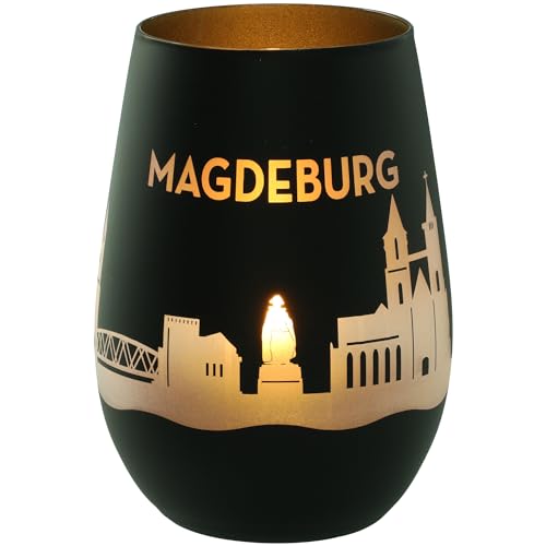 Goodtimes Windlicht Magdeburg Skyline (Schwarz & Gold) von Goodtimes