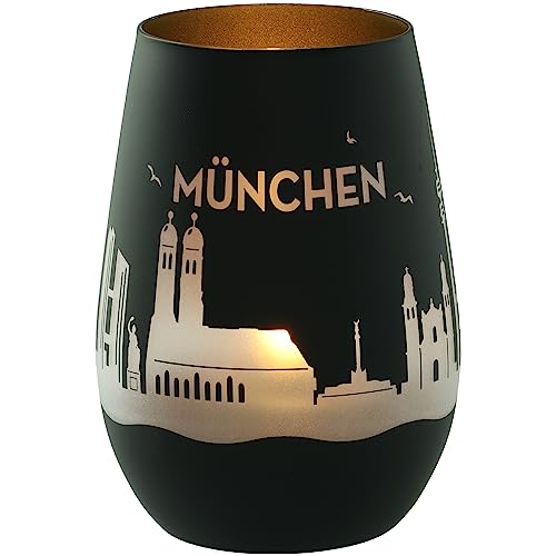 Goodtimes Windlicht München Skyline (Schwarz & Gold) von Goodtimes