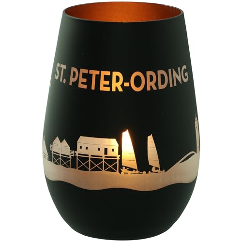 Goodtimes Windlicht St. Peter-Ording Skyline (Schwarz & Bronze) von Goodtimes