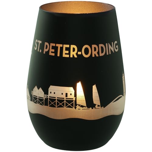 Goodtimes Windlicht St. Peter-Ording Skyline (Schwarz & Silber) von Goodtimes