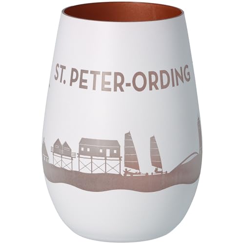 Goodtimes Windlicht St. Peter-Ording Skyline (Weiß & Bronze) von Goodtimes