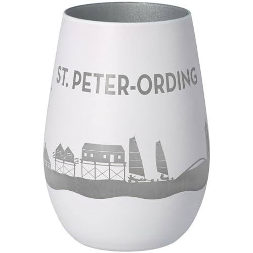 Goodtimes Windlicht St. Peter-Ording Skyline (Weiß & Silber) von Goodtimes