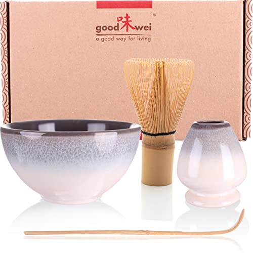 Goodwei Japanisches Matcha Komplett-Set mit hochwertiger Teeschale (Kiri, 80) von Goodwei