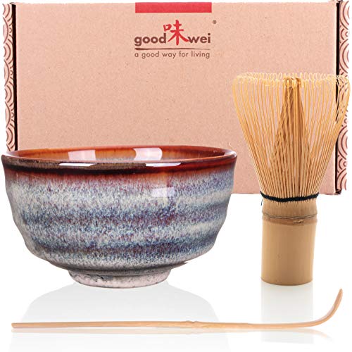Goodwei Japanisches Matcha-Set, 3-teilig (Uji), Keramik, 180 ml von Goodwei