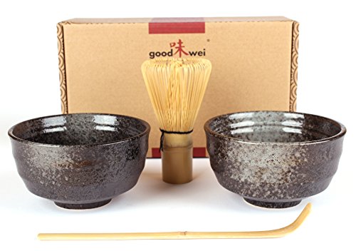 Goodwei Matcha-Set Duo mit zwei Schalen, aus Keramik (Goma) von Goodwei