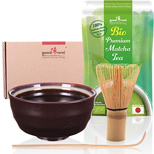 Goodwei Matcha Tee Starter-Set mit japanischem Bio Matcha (Kumo) von Goodwei