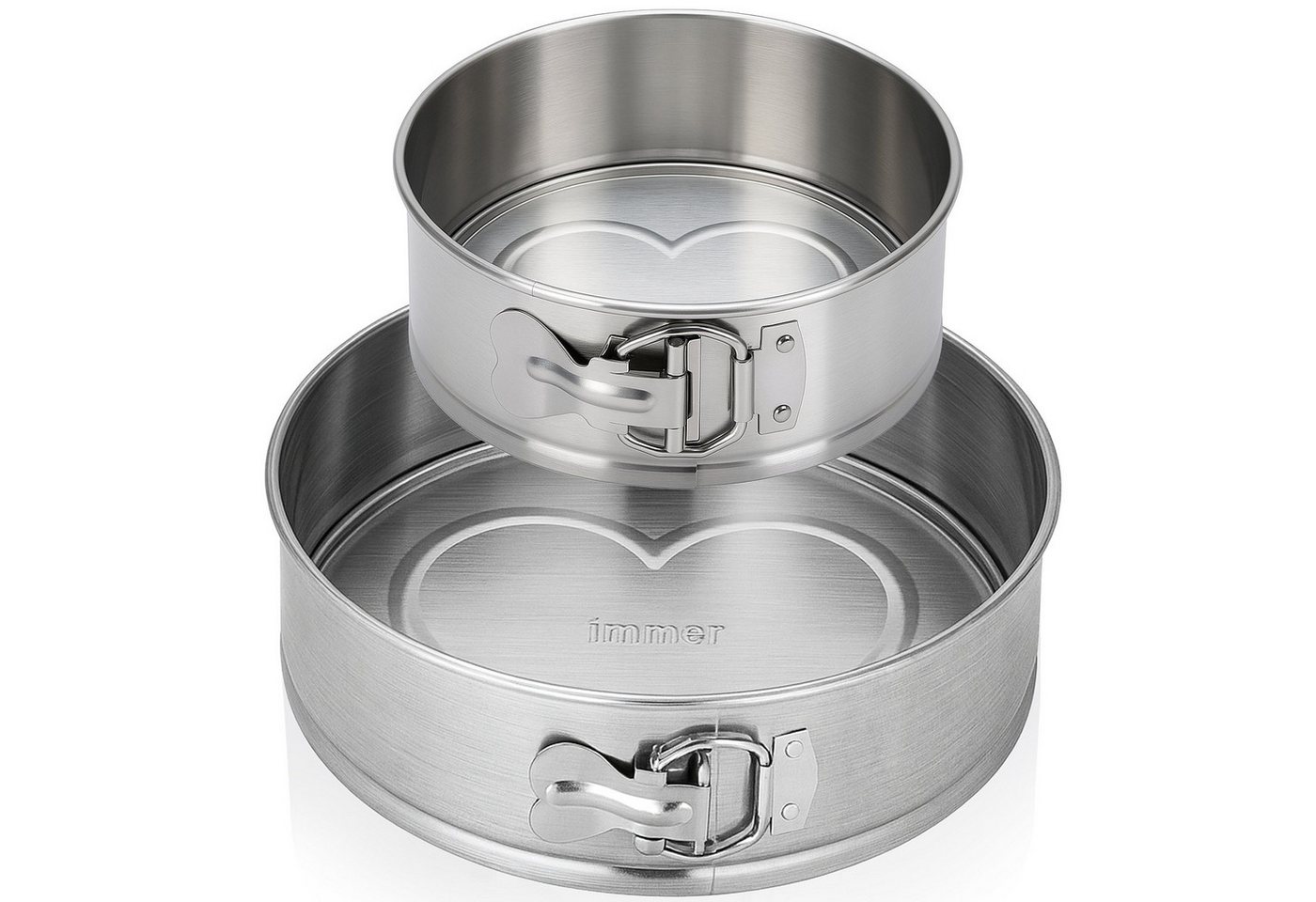 Goodwei Springform Kuchenform Edelstahl Backform unbeschichtet PFAS-frei 2er Set 18/25 cm, (4-tlg) von Goodwei