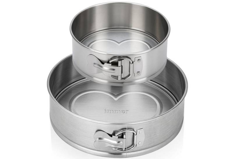 Goodwei Springform Kuchenform Edelstahl Backform unbeschichtet PFAS-frei 2er Set 18/25 cm, (4-tlg) von Goodwei