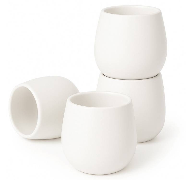 Goodwei Teeglas Japanisches Teebecher Set "Camellia White", modernes Design, Keramik Goodwei Teeglas Japanisches Teebecher Set "Camellia White", modernes Design, Keramik von Goodwei
