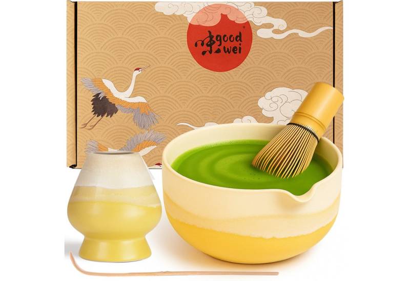Goodwei Teeschale Matcha Latte Set Fuji Yellow, Keramik Goodwei Teeschale Matcha Latte Set Fuji Yellow, Keramik von Goodwei