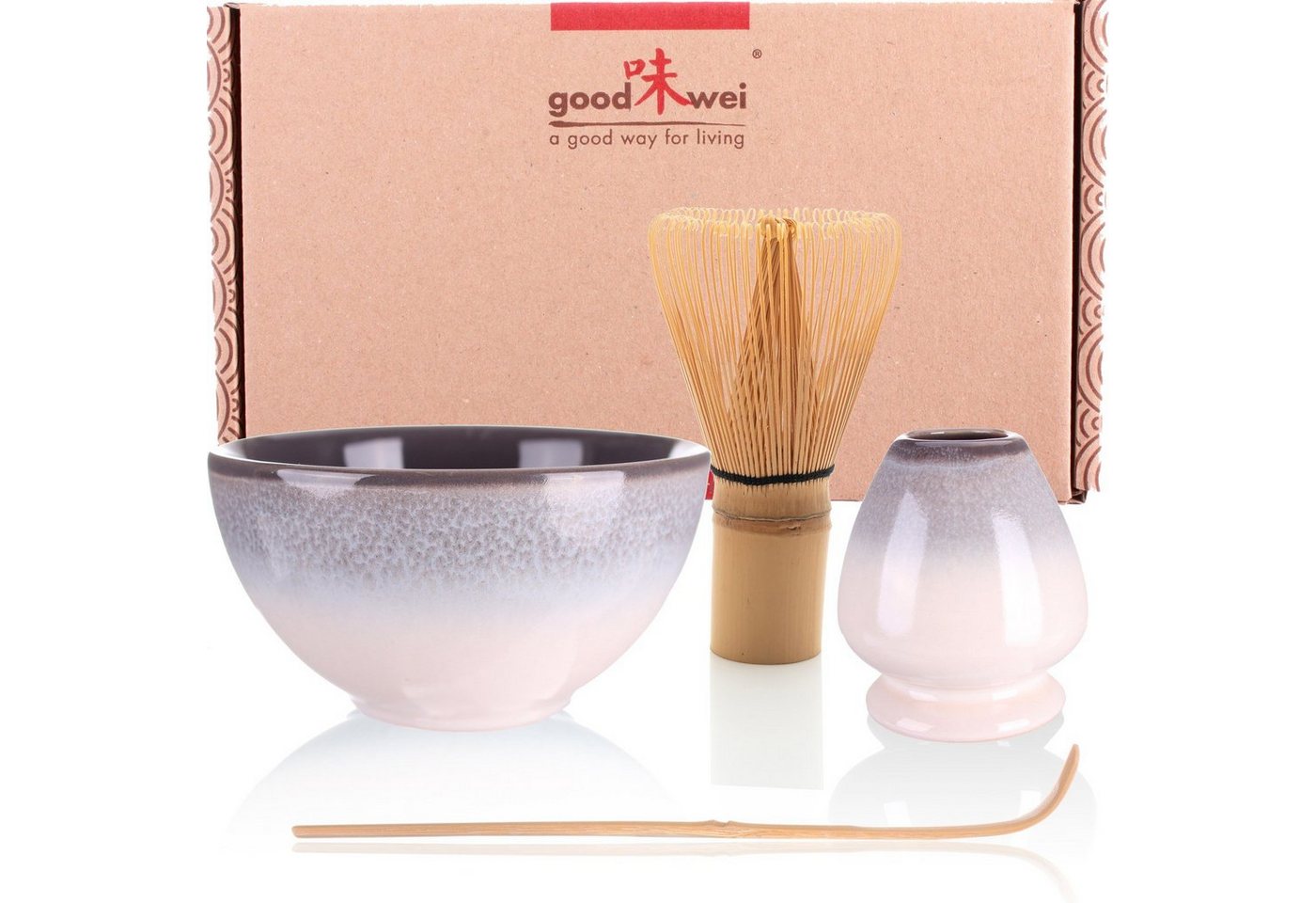 Goodwei Teeservice Matcha-Set Kiri" 80 mit Teeschale, Matchabesen und Besenhalter (4-tlg), 1 Personen, Keramik" von Goodwei