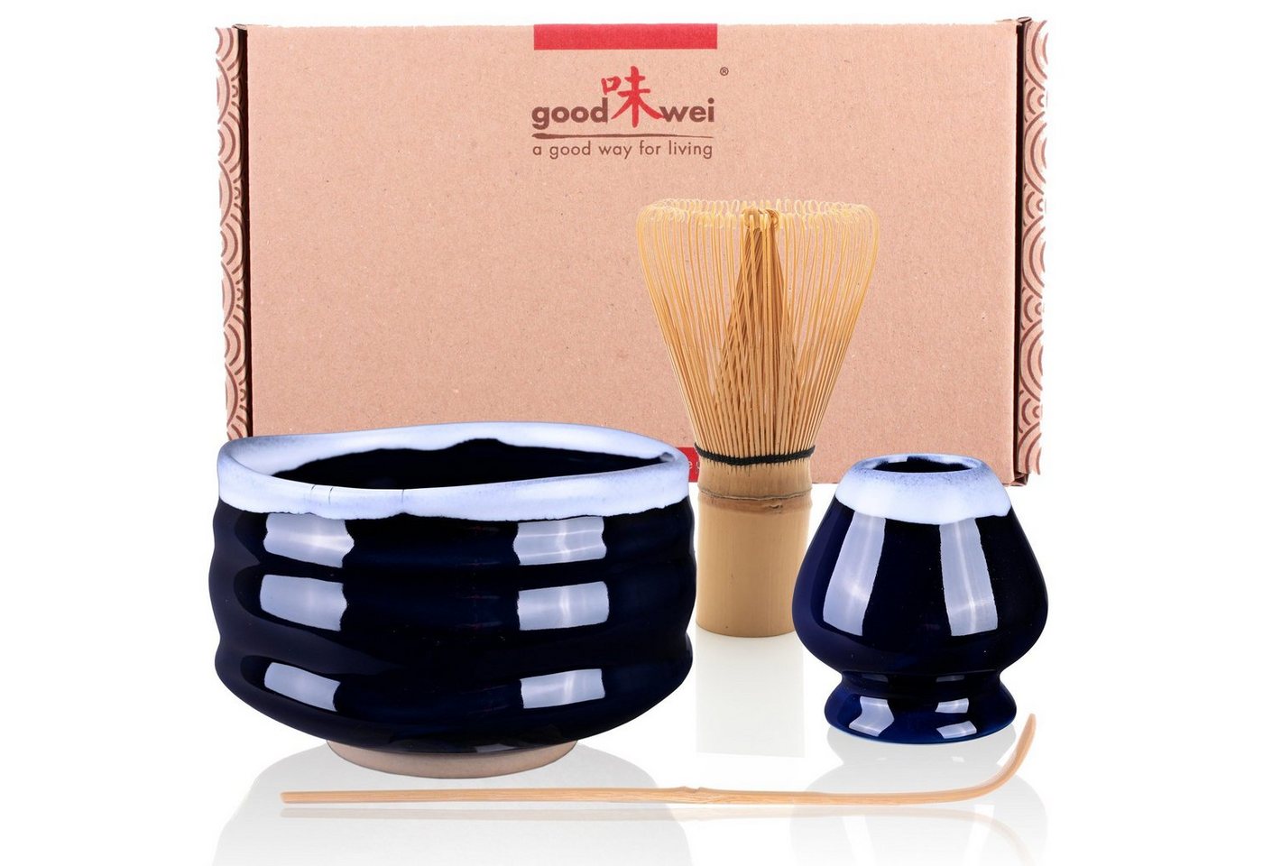 Goodwei Teeservice Matcha-Set Kori" 120 mit Teeschale, Matchabesen und Besenhalter (4-tlg), 1 Personen, Keramik" von Goodwei