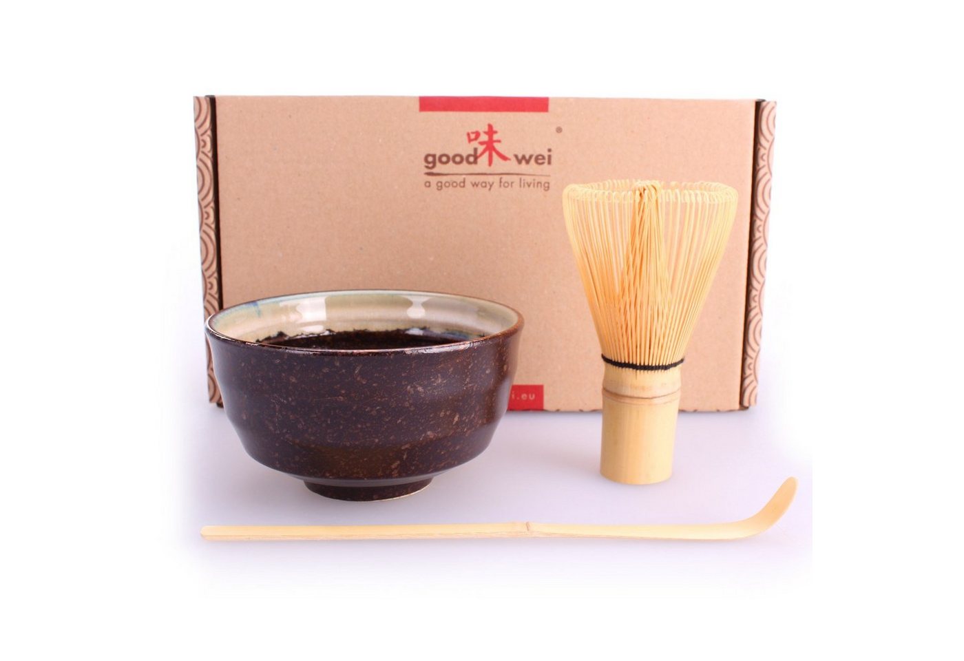 Goodwei Teeservice Matcha Set Kumo" mit Teeschale und Matchabesen (3-tlg), 1 Personen, Keramik" von Goodwei