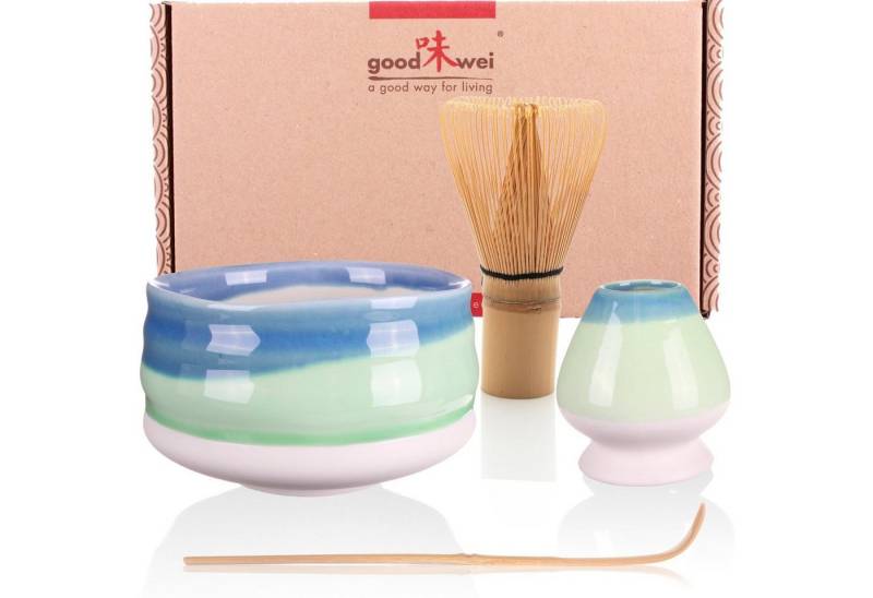 Goodwei Teeservice Matcha-Set "Sumi" 120 mit Teeschale, Matchabesen und Besenhalter (4-tlg), 1 Personen, Keramik von Goodwei