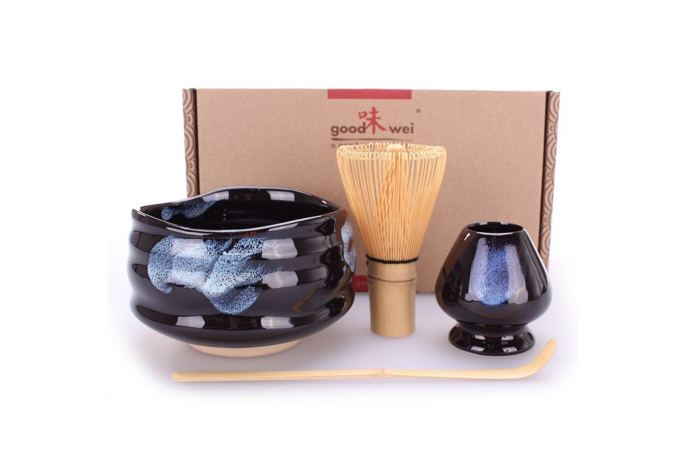 Goodwei Teeservice Matcha Teezeremonie Set Burashi" mit Teeschale, Besen und Besenhalter (4-tlg), 1 Personen, Keramik" von Goodwei