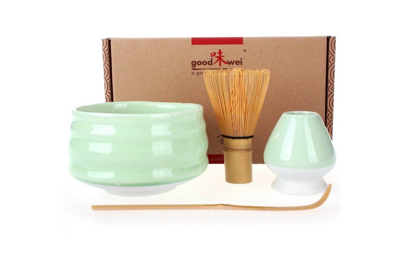 Goodwei Teeservice Matcha Teezeremonie Set Minto" mit Schale, Besen (120) und Halter (4-tlg), 1 Personen, Keramik" von Goodwei