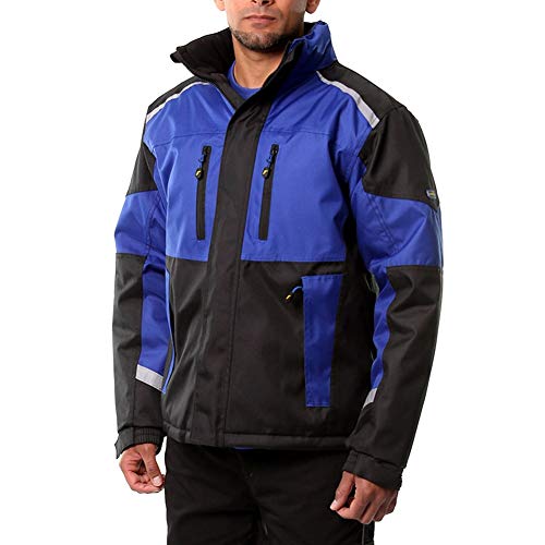 Goodyear Herren Arbeitskleidung Arbeitssicherheit wasserdicht winddicht atmungsaktive thermische polare Wärme gepolstert Canvas Jacke Mantel, schwarz / königlich, 2XL von Goodyear