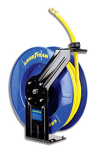 Goodyear Schlauchtrommel Stahl Einziehbare air Compressor Schlauchaufroller 9.5mm × 20m Wandschlauchbox Luftschlauchtrommel von Goodyear