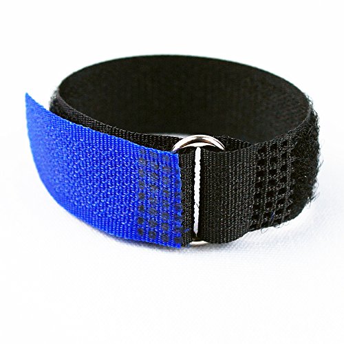 1 Klettkabelbinder Metallöse Klett- und Flauschteil auf GLEICHER SEITE 15 cm blau von Goodymax