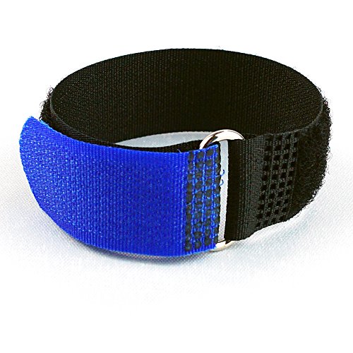 1 Klettkabelbinder Metallöse Klett- und Flauschteil auf GLEICHER SEITE 20 cm blau von Goodymax