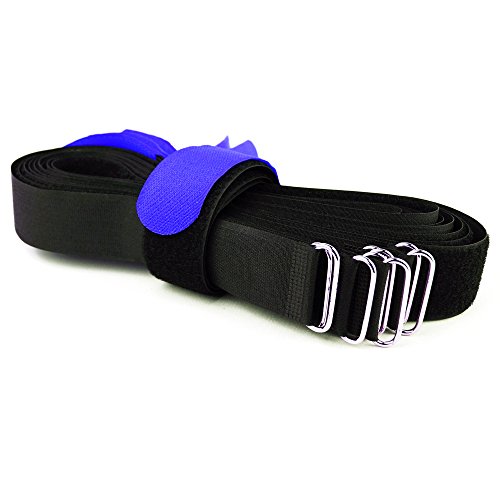 10 x Klettkabelbinder DS Metallöse - Klett/Flausch auf UNTERSCHIEDLICHEN SEITEN! - 80 cm blau von Goodymax