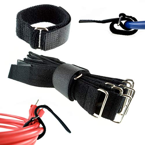 50 x Goodymax® MultiLoop Klettkabelbinder 15 cm Metallöse schwarz - beidseitiger Flauschteil für alle Anwendungen von Goodymax