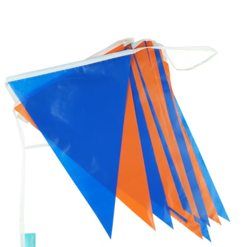 Goodymax® Wimpelkette 10 m Blau-Orange - viele weitere Farben & Farbkombinationen zur Auswahl von Goodymax