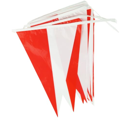 Goodymax® Wimpelkette 10 m Design Rot-Weiß 2-farbig - viele weitere Farben & Farbkombinationen zur Auswahl von Goodymax