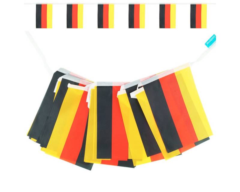 Goodymax Hängedekoration Wimpelkette Deutschland Polyester-Stoff (13 x 20 cm / 7,60 Meter lang, 1 Wimpelkette), 25 Wimpel von Goodymax