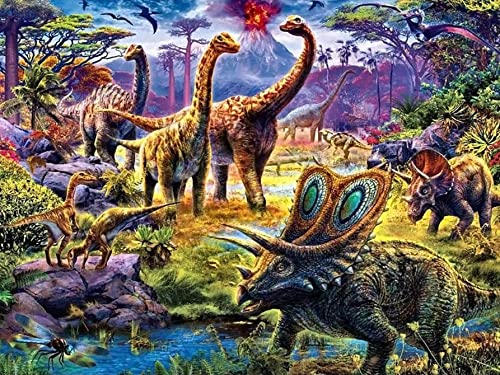 Goofong Diamond Painting Tier Bilder kits set, Full Runde Diamant painting Dinosaurier Kit mit Vollbohrer, Strasssteine, Kreuzstich, Mosaik Gemälde - Home Wand Dekor - 30x40 cm von Goofong