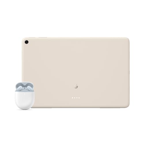 Google Pixel Tablet – Android-Tablet mit 11"-Display und einem Akku mit Langer Laufzeit – 8 GB RAM – 128 GB Speicherplatz – Porcelain + Pixel Buds A-Series – Sea von Google