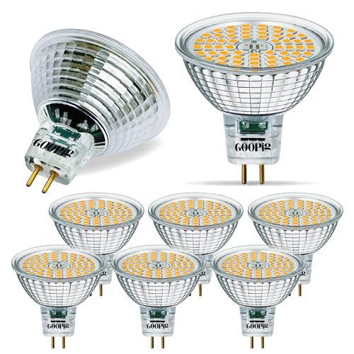 Goopig GU5.3 MR16 LED Lampe 6,5W Warmweiss 3000K Ersetzt 55W Halogen Glühbirne, 6er Pack, 650lm AC/DC 12V Leuchtmittel, Flimmerfrei Reflektorlampe, Nicht Dimmbar, Abstrahlwinkel-120° Birnen von Goopig