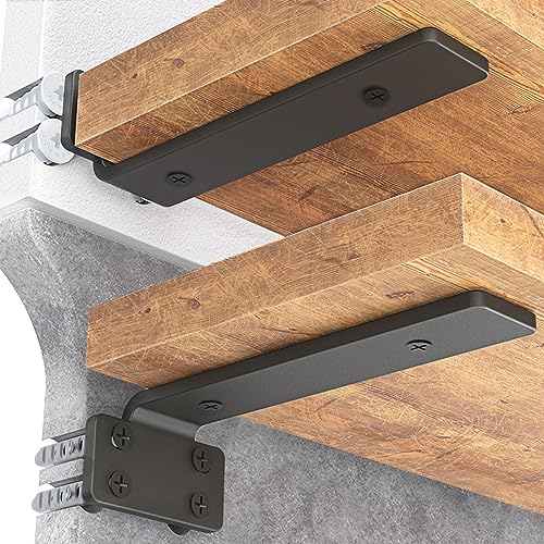 Goovilla Shelf Bracket, Heavy Duty Floating Shelf Brackets 8 inch Long, 6 Pack Brackets for Shelves, Black Coated Metal Wall Shelf Support Brackets with 1/5 Inch Thick and 160 lb. Load Capacity Goovilla Shelf Bracket, Heavy Duty Floating Shelf Brackets 8 inch Long, 6 Pack Brackets for Shelves, Black Coated Metal Wall Shelf Support Brackets with 1/5 Inch Thick and 160 lb. Load Capacity von Goovilla