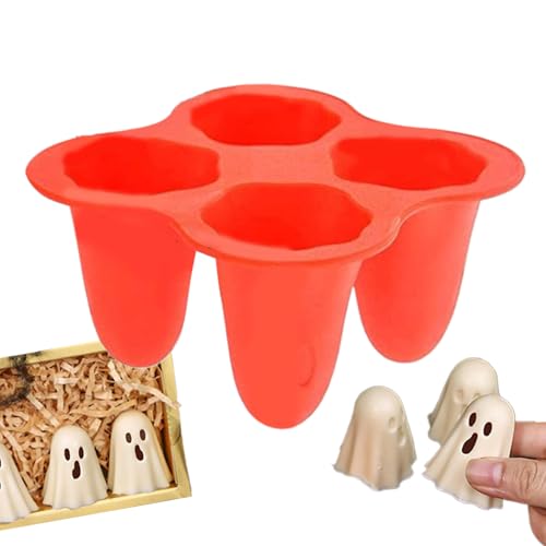 Goowafur Halloween Formen Aus Silikon - 3D Silikonformen für Halloween,Wiederverwendbare Backform Mit 4 Mulden Für Kekse Kuchen Bonbons Fondant von Goowafur