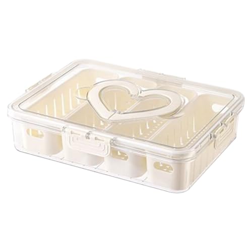 Goowafur Obstbehälter | Geteilte Servierplatte mit Deckel,Klarer dichter tragbarer Aufbewahrungsbehälter für Kühlschrank Küche Lebensmittel Snacks Salat Mittagessen und Reise von Goowafur