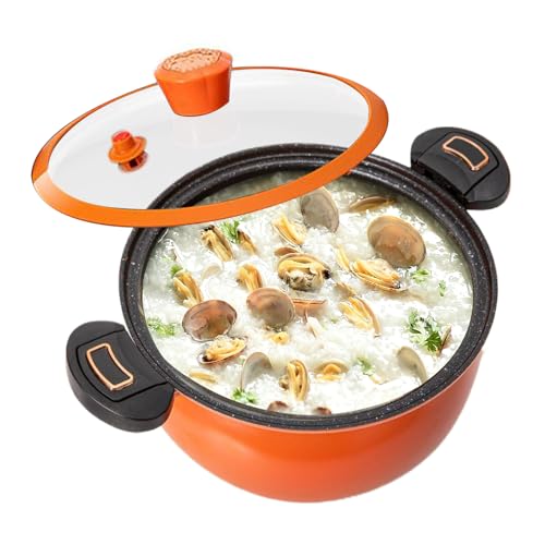 Goowafur Schnellkochtopf - Antihaft-Bratentopf,Schnelle Erwärmung Antihaftbeschichtet mit durchsichtigem Deckel zum Kochen und Braten von Suppe und für Induktionsherde tägliches von Goowafur