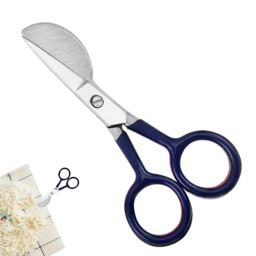 Goowafur Teppichschere - 4,72-Zoll-Entenschnabel-Applikationsklingenschere aus Edelstahl | Ergonomisch gebogene Teppichschere mit versetztem Griff für getuftete Teppiche von Goowafur