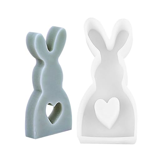 Ostern Kaninchen Silikonformen Gießformen, 3D Kaninchen Gießform Ostern, Hasenform für Ostern, Ostern Hase Backform, Osterhase Silikonform for Gips, Sojawac Kerzen, Handwerk von Goowafur