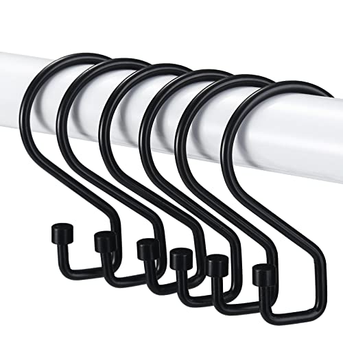 GOOWIN 12 Stück Duschvorhangringe, Metall Multifunktionale Duschvorhanghaken für Duschvorhänge und Vorhänge (Schwarz) GOOWIN 12 Stück Duschvorhangringe, Metall Multifunktionale Duschvorhanghaken für Duschvorhänge und Vorhänge (Schwarz) von Goowin